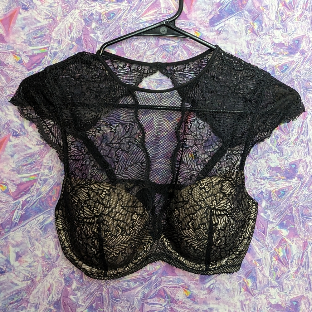 Victoria's Secret Black Lace Bra with Underwire Support